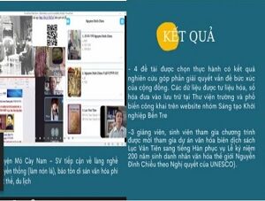 Các hoạt đông của môn học PPNCKH theo mô hình S/L và CEL của VNES tại Bến Tre- Ảnh: STT