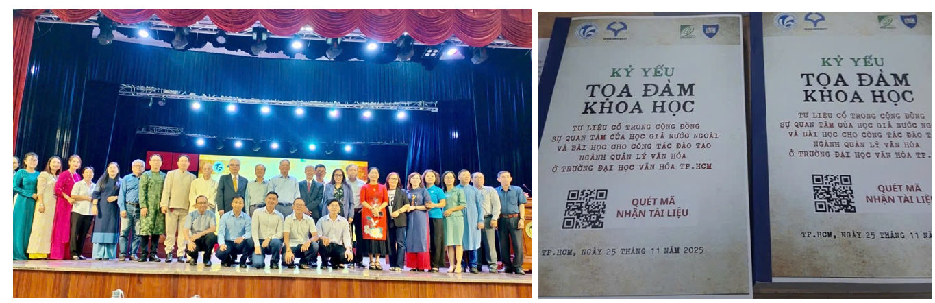 TOẠ ĐÀM QUỐC TẾ VỀ TƯ LIỆU CỔ TRONG CỘNG GÓC NHÌN TỪ SINH VIÊN NGÀNH QUẢN LÝ VĂN HOÁ TRONG CÔNG TÁC PHÁT TRIỂN ĐỜI SỐNG VĂN HOÁ CỘNG ĐỒNG